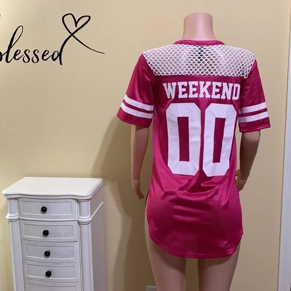 Bundle 2 for $15 DEALS👚Women's Oversized Mesh Football V-Neck Jersey. New. - Picture 5 of 5